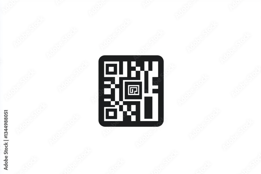 A black and white qr code centered on a white background A black and white qr code centered on a white background