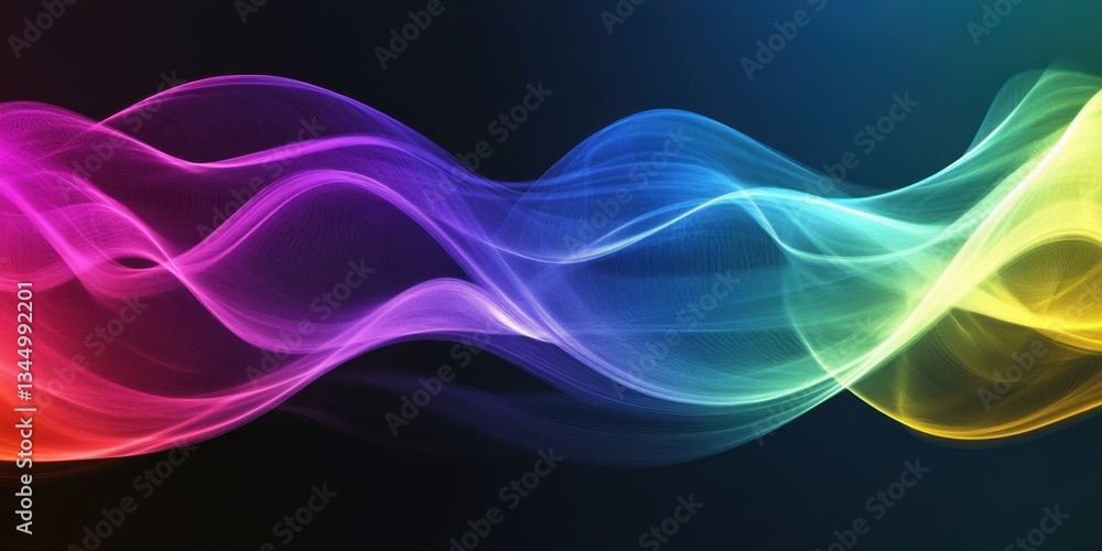 Rainbow Waves: Vibrant and dynamic, this image captures the essence of fluid movement and captivating light with flowing spectrum waves, perfect for adding a touch of color and energy to any project. Rainbow Waves: Vibrant and dynamic, this image captures the essence of fluid movement and captivating light with flowing spectrum waves, perfect for adding a touch of color and energy to any project.