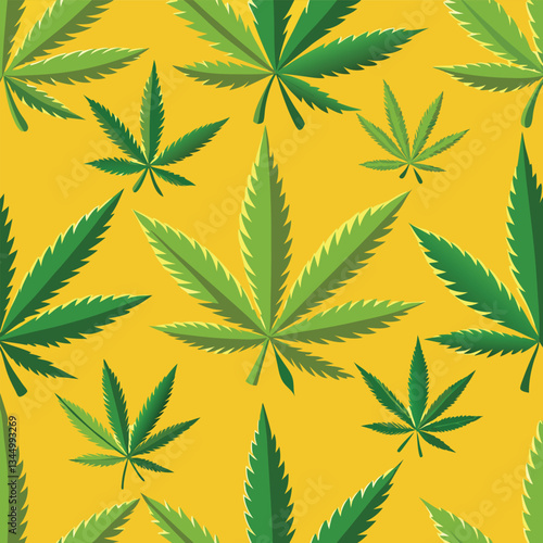 marijuana leaf seamless pattern