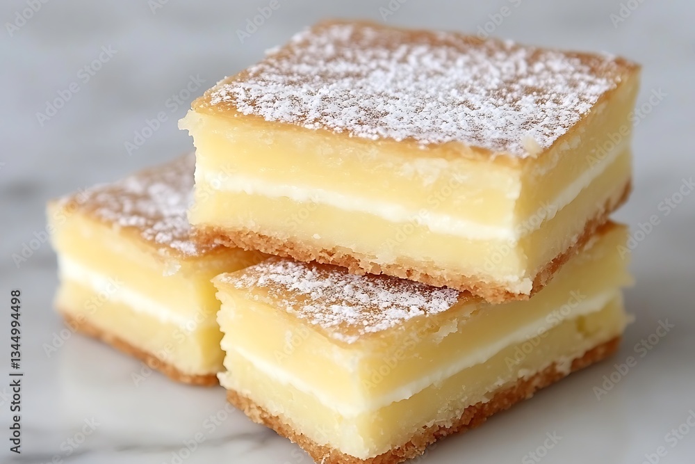 Delicious Lemon Bars Stacked on Marble. Delicious Lemon Bars Stacked on Marble.