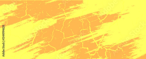 Yellow and orange grunge. Distress overlay texture. Rough and dirty wall background concept with abstract surface dust. Worn, torn and weathered effect. Vector illustration, EPS 10