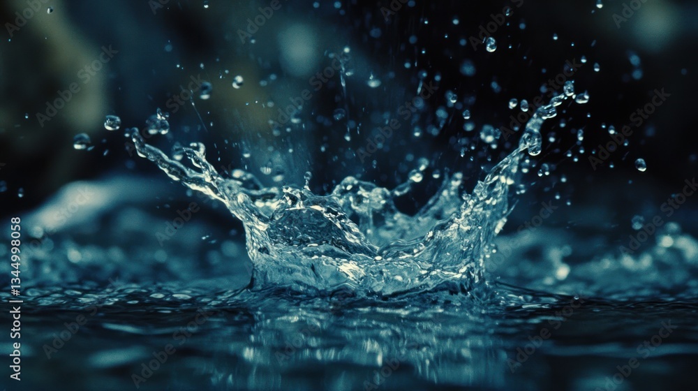 A beautiful splash of water droplets creating an amazing crown shape A beautiful splash of water droplets creating an amazing crown shape