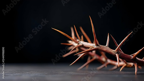 Crown Of Thorns On Dark Surface