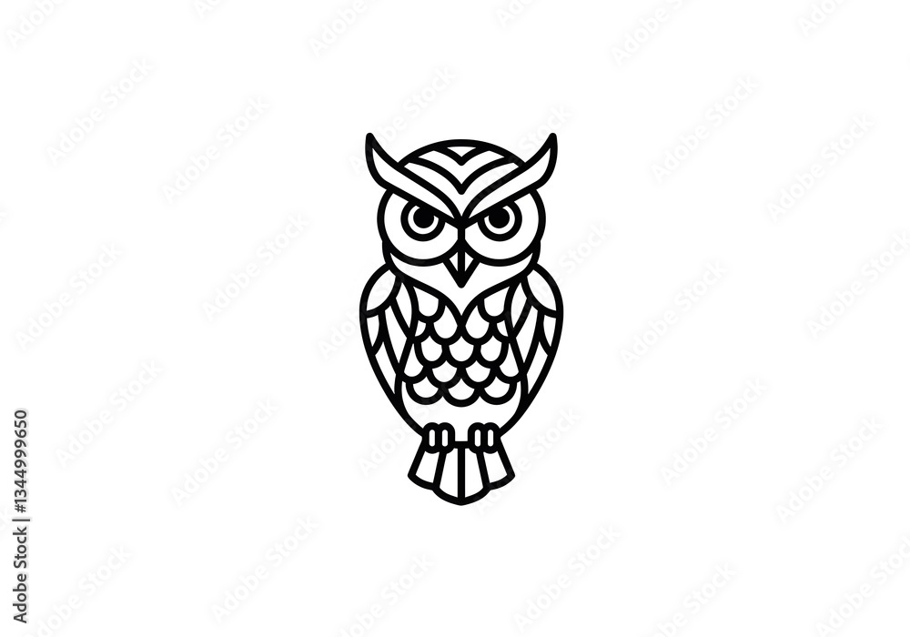 Elegant Line Art Owl Design A Stylized Bird Illustration Perfect for Logos, Prints, and More Elegant Line Art Owl Design A Stylized Bird Illustration Perfect for Logos, Prints, and More