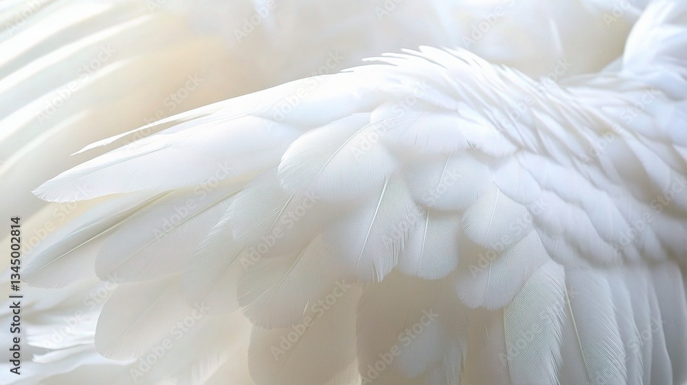 Obraz premium Soft Angelic White Plumage with Ethereal Lighting Close-Up