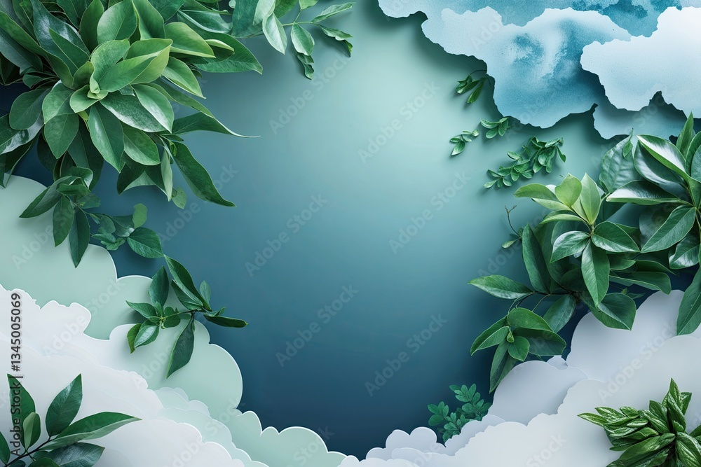 Fototapeta premium Elegant Jade Background with Sky Blue and Soft White Gradient for Stylish Decoration