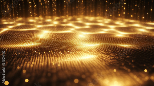 Golden shimmering waves of light reflecting on a textured surface, creating a mesmerizing backdrop