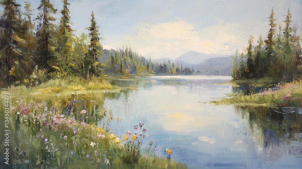Water, Trees, Flowers, Mountains Water, Trees, Flowers, Mountains