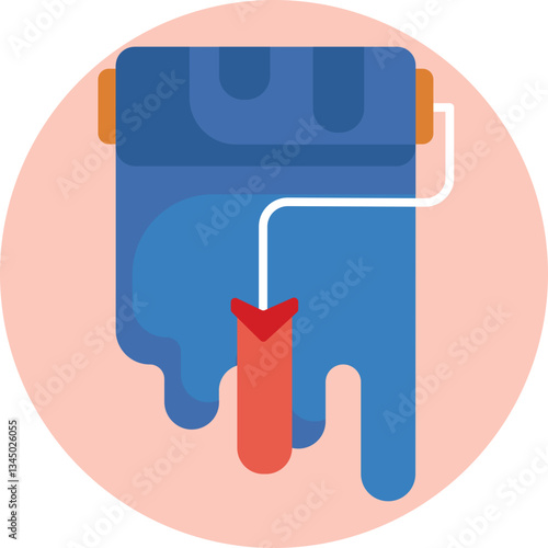 A paint roller used for covering large surfaces quickly and evenly.