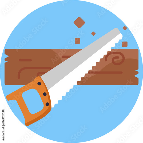 A handsaw with a wooden handle, used for cutting wood or other materials in crafting projects.
