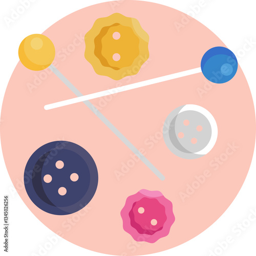 Colorful buttons for sewing and crafts - A variety of buttons used for creative projects like clothing or accessories.
