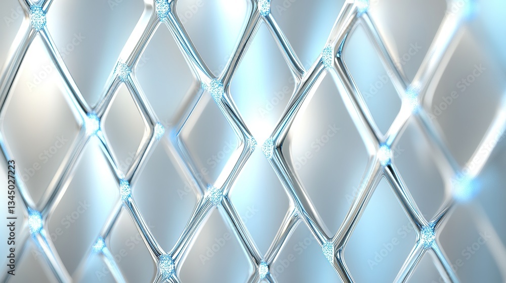 Interlocking diamond-shaped grid patterns with fine glowing edges Interlocking diamond-shaped grid patterns with fine glowing edges