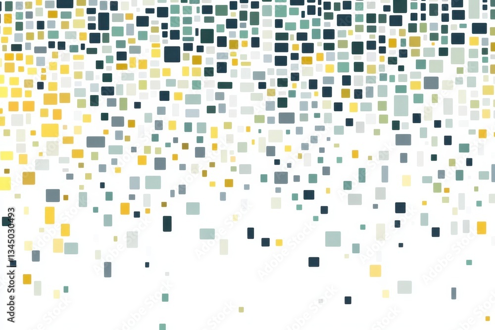 pattern with digital pixel dots, their colors blending from soft yellow to sage green and grey, creating an abstract mosaic on a white background Generative AI pattern with digital pixel dots, their colors blending from soft yellow to sage green and grey, creating an abstract mosaic on a white background Generative AI