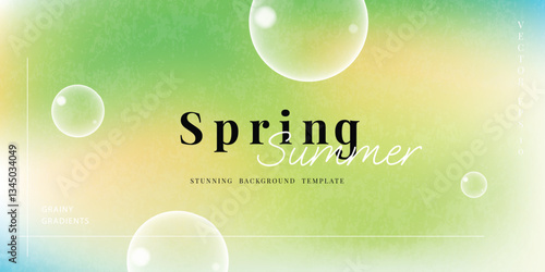 Abstract summer gradient mesh background vector. Wallpaper design with sparkle in grainy and blurry texture. Illustration for banner, backdrop, social media, cover, ads.