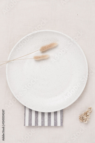 Wallpaper Mural white plate mockup with cream color background Torontodigital.ca