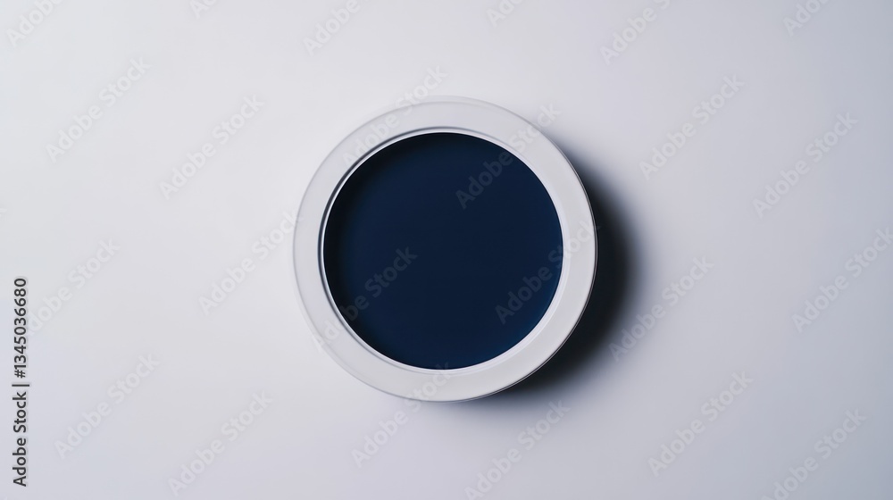 Dark circle frame, white background, minimalist design, mockup