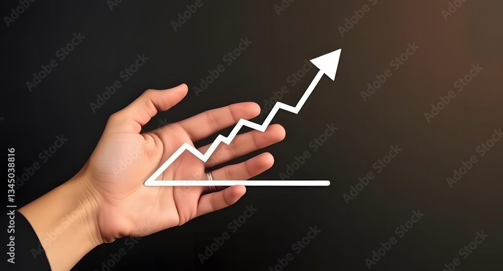 Fototapeta premium hand drawing a graph on blackboard