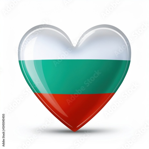 Free Download Heart-shaped bulgarian flag emblem on white background - GFXLoad
