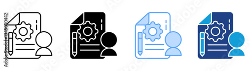Job Description Icon Set Multiple Style Collection