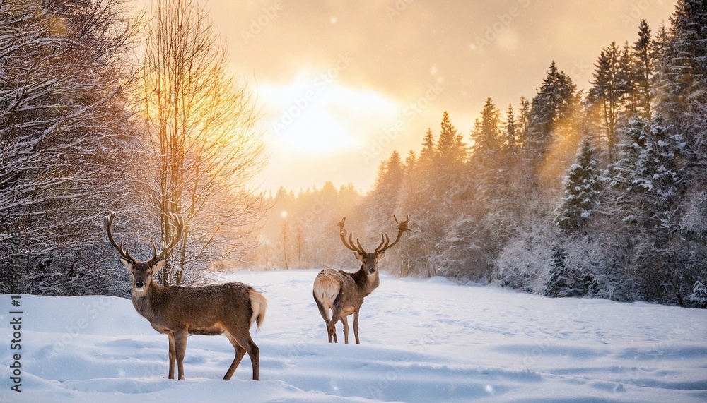 deer in winter deer in winter