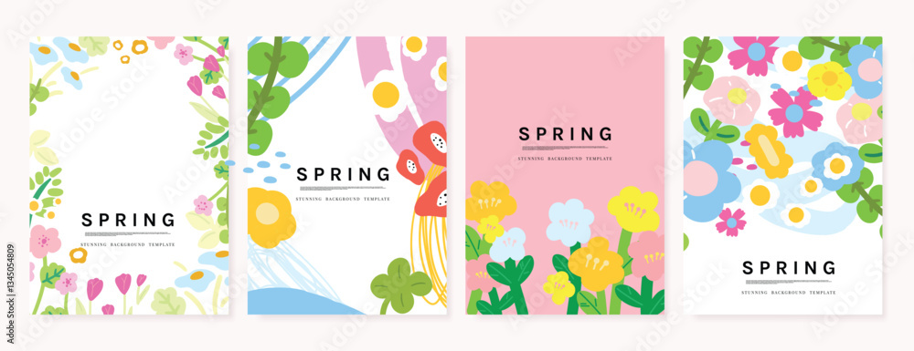 custom made wallpaper toronto digitalSpring Floral invitation card background vector. Minimal hand drawn botanical flowers template background. Design illustration for wedding, vip cover, poster, rsvp modern card, birthday party.