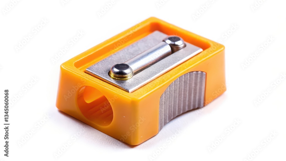 Orange Pencil Sharpener on White Background Orange Pencil Sharpener on White Background