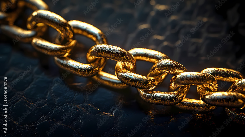 Close-Up of Golden Chain with Bright Contrast Close-Up of Golden Chain with Bright Contrast