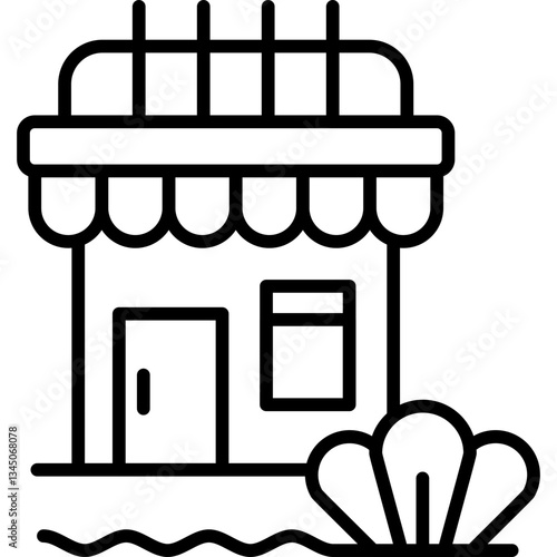 Bungalow Icon Vector Element