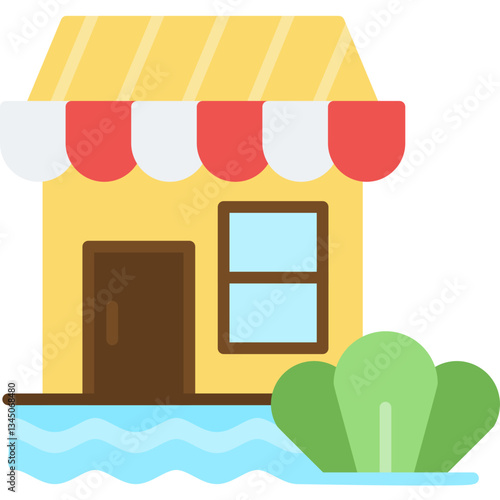 Bungalow Icon Vector Element