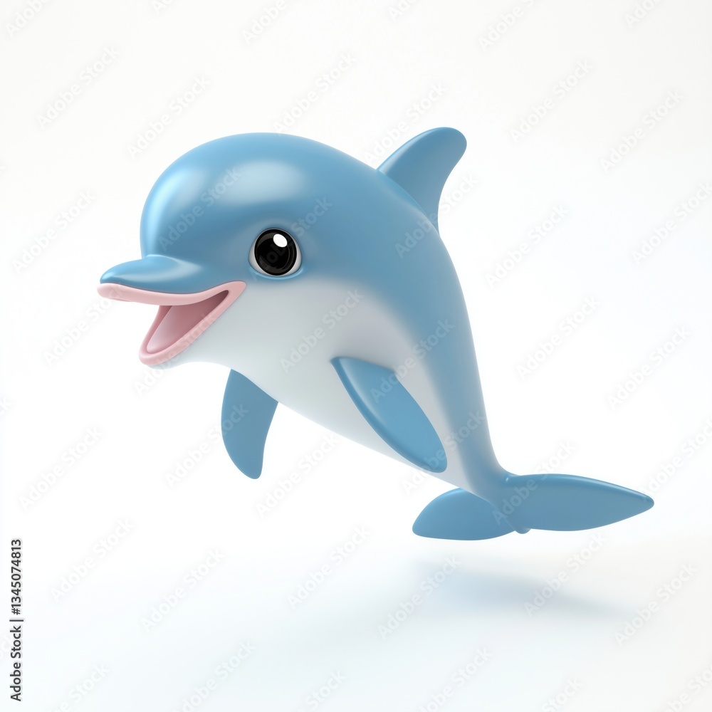3d render A cartoon dolphin leaping, light slate blue in color with light pink mouth 3d render A cartoon dolphin leaping, light slate blue in color with light pink mouth