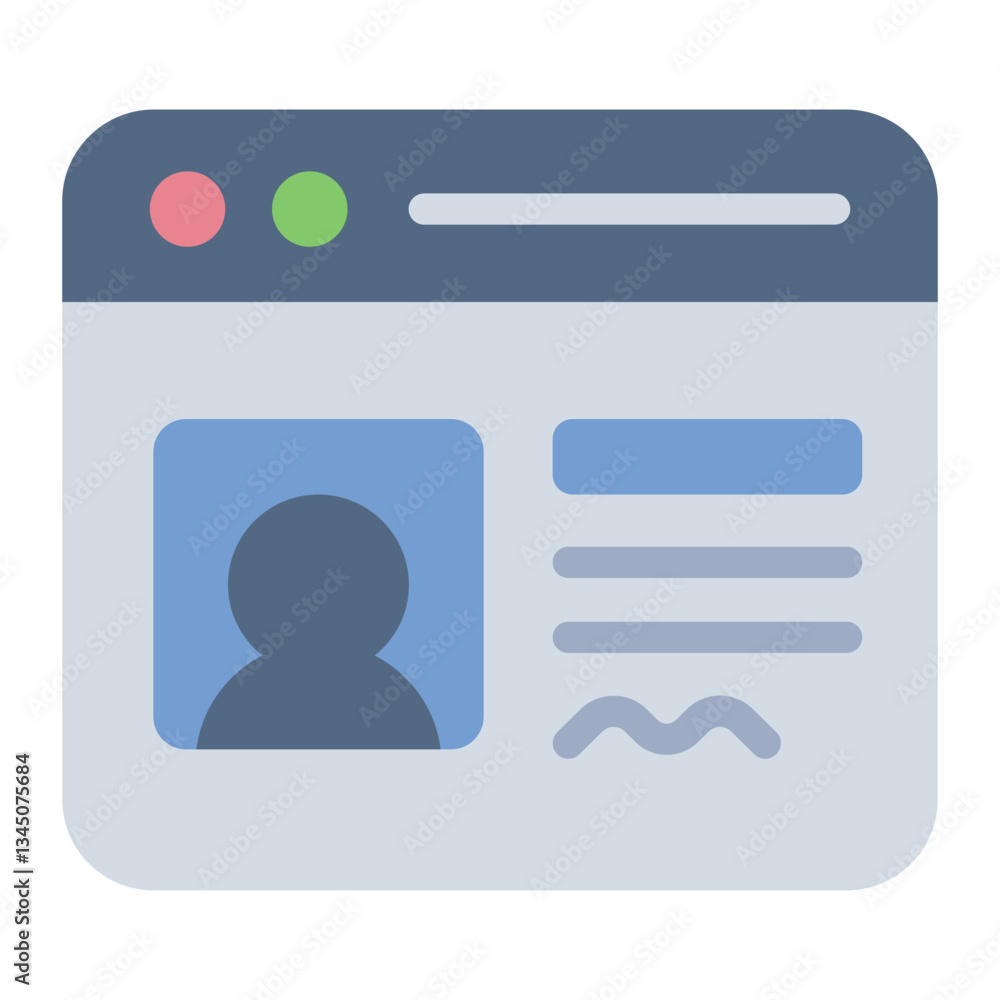 Online profile flat icon for connecting with friends Online profile flat icon for connecting with friends