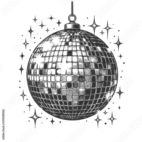 Disco Ball Radiating Light vector illustration
