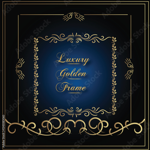 luxury frames gold with blue