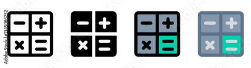 Minimalist calculator icon, for quick calculations in educational, financial and productivity apps.