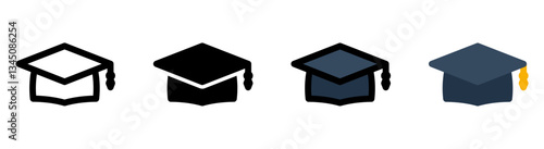 Modern minimalist mortarboard icon, ideal for educational apps and digital learning.