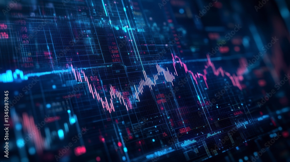 Fototapeta premium Digital Stock Market Display