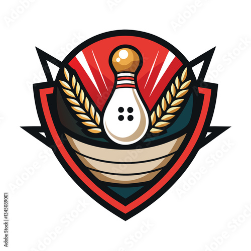 Electric Guitar with Elegant Ribbon Logo Vector Graphic Illustration