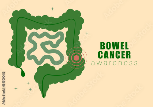 Bowel Cancer Awareness Month background, banner, card, poster, template. Vector illustration
