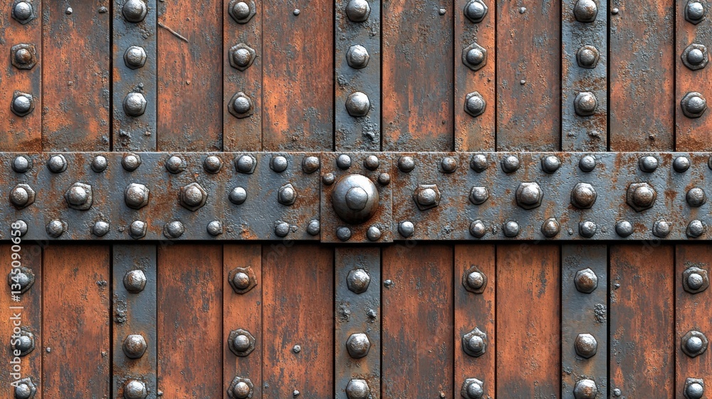 Fototapeta premium Ancient door design showcase historic castle image collection rustic setting close-up view architectural heritage