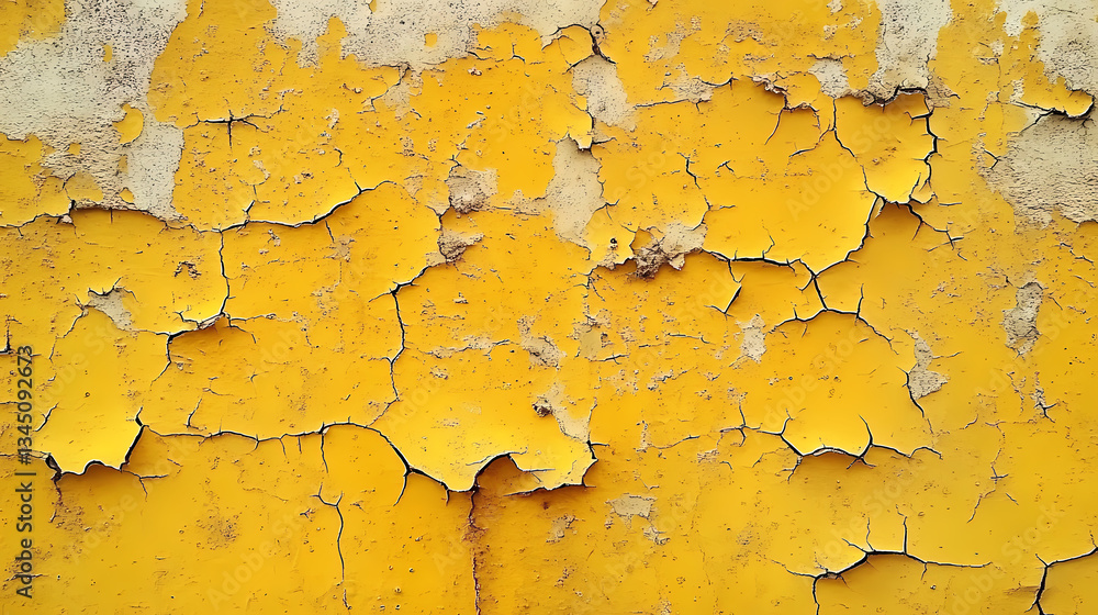 Yellow paint peeling off wall creating texture Yellow paint peeling off wall creating texture