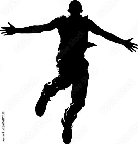 점프하는 사람 실루엣 벡터