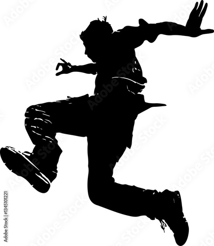 점프하는 사람 실루엣 벡터