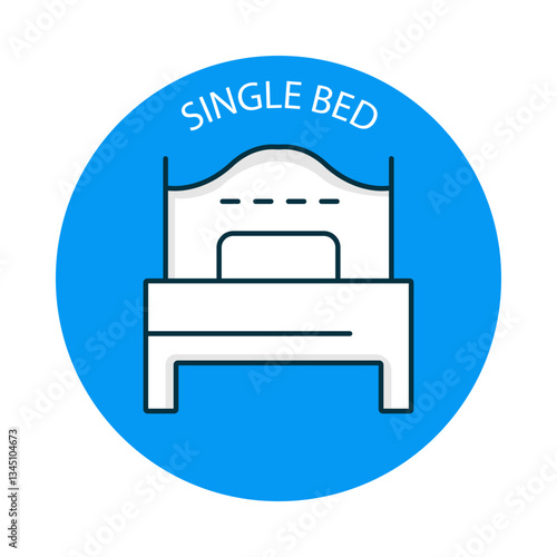 Single Bed – Comfortable Accommodation for Solo Travelers with Editable Stroke