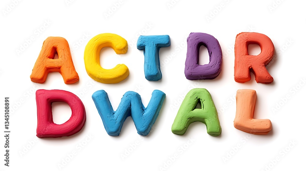 Naklejka premium Alphabet made from plasticine letters isolated on a white background.