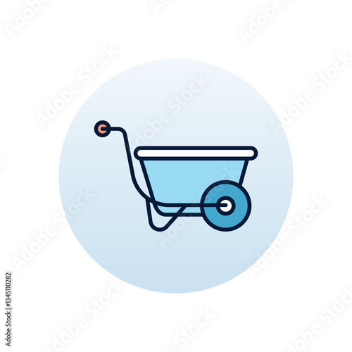 Wheelbarrow  Vector icon