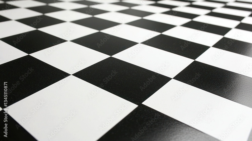 Naklejka premium Black and white tile pattern creates a geometric, symmetrical design