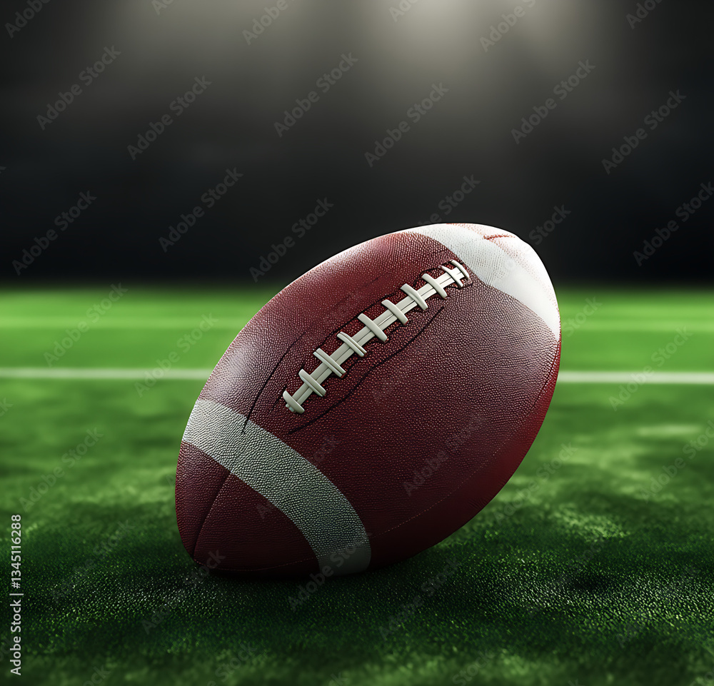 Obraz premium Rugby ball on the grass