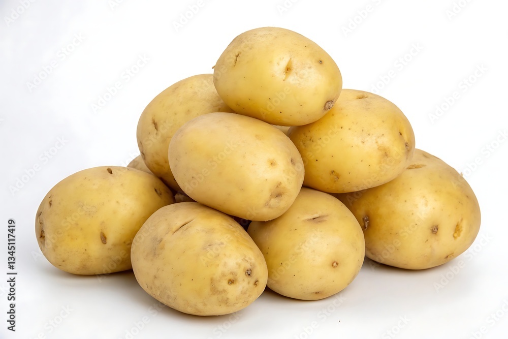 Pile of fresh potatoes isolated on white background Pile of fresh potatoes isolated on white background