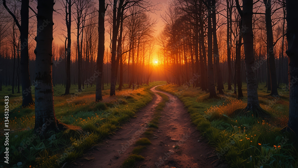 Fototapeta premium sunrise in the forest