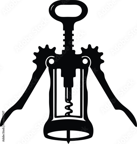 corkscrew silhouette vector,wine bottle opener 